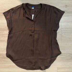 🌸 NWT Old Navy Brown Dolman Silk Blouse